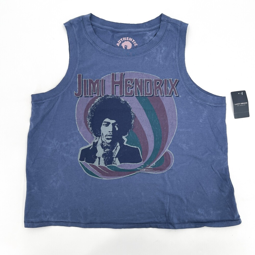 NEW Jimi Hendrix Shirt Womens Medium Purple Cropped Sleeveless LUcky Brand